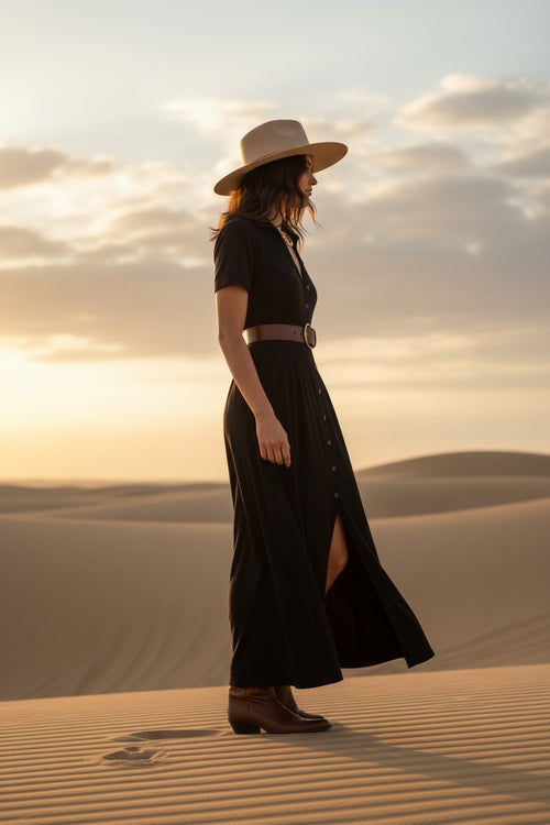 Flora | Chic Western Maxi Shirtdress for Women
