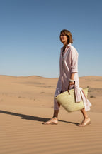Freya | Striped Cotton Button-Front Midi Shirt Dress for Women
